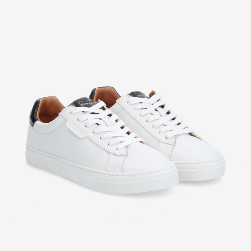 SPARKLE SNEAKER W - NAPPA/KROCO - BLANC/NOIR